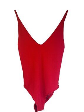 New Beach Riot Red Ribbed One-Piece Swimsuit XS Adjustable Straps